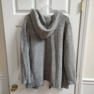 Alpaca wool blend hooded open front sweater L petite